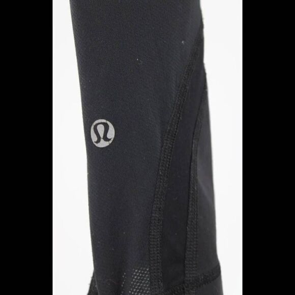 LULULEMON CROP LEGGINGS SIZE 8 WOMEN'S GREEN FLORAL WAIST BAND - Picture 4 of 5